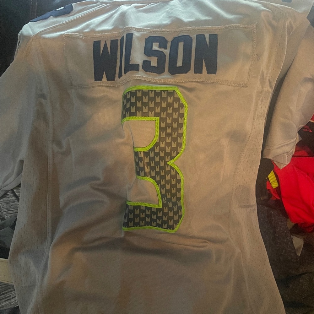Nike on field grey Wilson Seahawks jersey